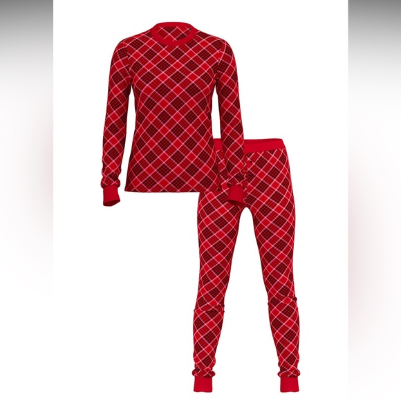 NWT Victoria's Secret Red Thermal Plaid Long Pajama Set - Picture 3 of 10